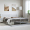 vidaXL - Bedframe - met - hoofd- - en - voeteneinde - metaal - wit - 193x203 - cm