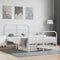 vidaXL - Bedframe - met - hoofd- - en - voeteneinde - metaal - wit - 120 - x - 190 - cm