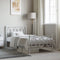 vidaXL - Bedframe - met - hoofd- - en - voeteneinde - metaal - wit - 90x190 - cm