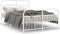 vidaXL - Bedframe - met - hoofd- - en - voeteneinde - metaal - wit - 137x190 - cm