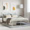 vidaXL - Bedframe - met - hoofd- - en - voeteneinde - metaal - wit - 140x190 - cm