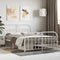 vidaXL - Bedframe - met - hoofd- - en - voeteneinde - metaal - wit - 135x190 - cm