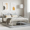 vidaXL - Bedframe - met - hoofd- - en - voeteneinde - metaal - wit - 135x190 - cm
