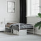 vidaXL - Bedframe - met - hoofd- - en - voeteneinde - metaal - wit - 90x200 - cm