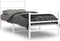 vidaXL - Bedframe - met - hoofd- - en - voeteneinde metaal - wit - 90x200 - cm