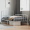 vidaXL - Bedframe - met - hoofd- - en - voeteneinde metaal - wit - 100x190 - cm
