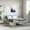 vidaXL - Bedframe - met - hoofd- - en - voeteneinde - metaal - wit - 135x190 - cm