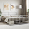 vidaXL - Bedframe - met - hoofd- - en - voeteneinde - metaal - wit - 200x200 - cm