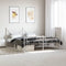 vidaXL - Bedframe - met - hoofd- - en - voeteneinde - metaal - wit - 183x213 - cm
