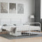 vidaXL - Bedframe - met - hoofd- - en - voeteneinde - metaal - wit - 183x213 - cm