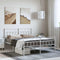 vidaXL - Bedframe - met - hoofd- - en - voeteneinde - metaal - wit - 150x200 - cm