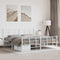 vidaXL - Bedframe - met - hoofd- - en - voeteneinde - metaal - wit - 183x213 - cm