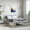 vidaXL - Bedframe - met - hoofd- - en - voeteneinde - metaal - wit - 140x190 - cm