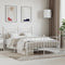 vidaXL - Bedframe - met - hoofd- - en - voeteneinde - metaal - wit - 140x190 - cm