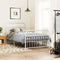 vidaXL - Bedframe - met - hoofd- - en - voeteneinde - metaal - wit - 107x203 - cm