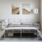 vidaXL - Bedframe - met - hoofd- - en - voeteneinde - metaal - wit - 193x203 - cm