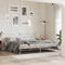 vidaXL - Bedframe - met - hoofd- - en - voeteneinde - metaal - wit - 193x203 - cm
