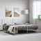 vidaXL - Bedframe - met - hoofd- - en - voeteneinde - metaal - wit - 183x213 - cm