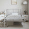 vidaXL - Bedframe - met - hoofd- - en - voeteneinde - metaal - wit - 100x200 - cm