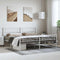vidaXL - Bedframe - met - hoofd- - en - voeteneinde - metaal - wit - 183x213 - cm