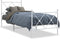vidaXL - Bedframe - met - hoofd- - en - voeteneinde - metaal - wit - 75x190 - cm