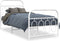 vidaXL - Bedframe - met - hoofd- - en - voeteneinde - metaal - wit - 90x190 - cm