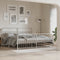 vidaXL - Bedframe - met - hoofd- - en - voeteneinde - metaal - wit - 200x200 - cm