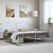 vidaXL - Bedframe - met - hoofd- - en - voeteneinde metaal - wit - 193x203 - cm