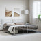 vidaXL - Bedframe - met - hoofd- - en - voeteneinde - metaal - wit - 193x203 - cm
