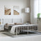 vidaXL - Bedframe - met - hoofd- - en - voeteneinde metaal - wit - 193x203 - cm