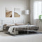 vidaXL - Bedframe - met - hoofd- - en - voeteneinde - metaal - wit - 193x203 - cm