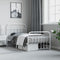 vidaXL - Bedframe - met - hoofd- - en - voeteneinde - metaal - wit - 100x190 - cm