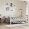 vidaXL - Bedframe - met - hoofd- - en - voeteneinde - metaal - wit - 180x200 - cm