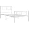 vidaXL - Bedframe - met - hoofd- - en - voeteneinde - metaal - wit - 100x200 - cm