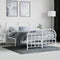 vidaXL - Bedframe - met - hoofd- - en - voeteneinde - metaal - wit - 120x200 - cm
