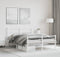 vidaXL - Bedframe - met - hoofd- - en - voeteneinde metaal - wit - 135x190 - cm