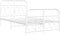 vidaXL - Bedframe - met - hoofd- - en - voeteneinde - metaal - wit - 120 - x - 190 - cm