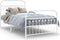 vidaXL - Bedframe - met - hoofd- - en - voeteneinde - metaal - wit - 100x190 - cm