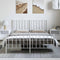vidaXL - Bedframe - met - hoofd- - en - voeteneinde metaal - wit - 193x203 - cm
