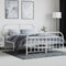 vidaXL - Bedframe - met - hoofd- - en - voeteneinde - metaal - wit - 140x200 - cm