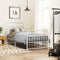 vidaXL - Bedframe - met - hoofd- - en - voeteneinde - metaal - wit - 90x190 - cm