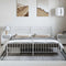 vidaXL - Bedframe - met - hoofd- - en - voeteneinde - metaal - wit - 193x203 - cm