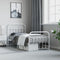 vidaXL - Bedframe - met - hoofd- - en - voeteneinde - metaal - wit - 90x200 - cm