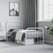 vidaXL - Bedframe - met - hoofd- - en - voeteneinde - metaal - wit - 90x190 - cm