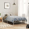 vidaXL - Bedframe - met - hoofd- - en - voeteneinde - metaal - wit - 100x200 - cm