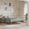 vidaXL - Bedframe - met - hoofd- - en - voeteneinde - metaal - wit - 140x200 - cm