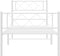 vidaXL - Bedframe - met - hoofd- - en - voeteneinde - metaal - wit - 90x190 - cm