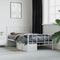 vidaXL - Bedframe - met - hoofd- - en - voeteneinde - metaal - wit - 100x200 - cm