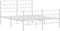 vidaXL - Bedframe - met - hoofd- - en - voeteneinde - metaal - wit - 135x190 - cm