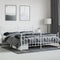 vidaXL - Bedframe - met - hoofd- - en - voeteneinde - metaal - wit - 193x203 - cm